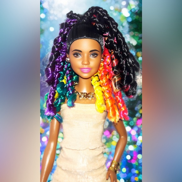 Rainbow Curly Braids Doll